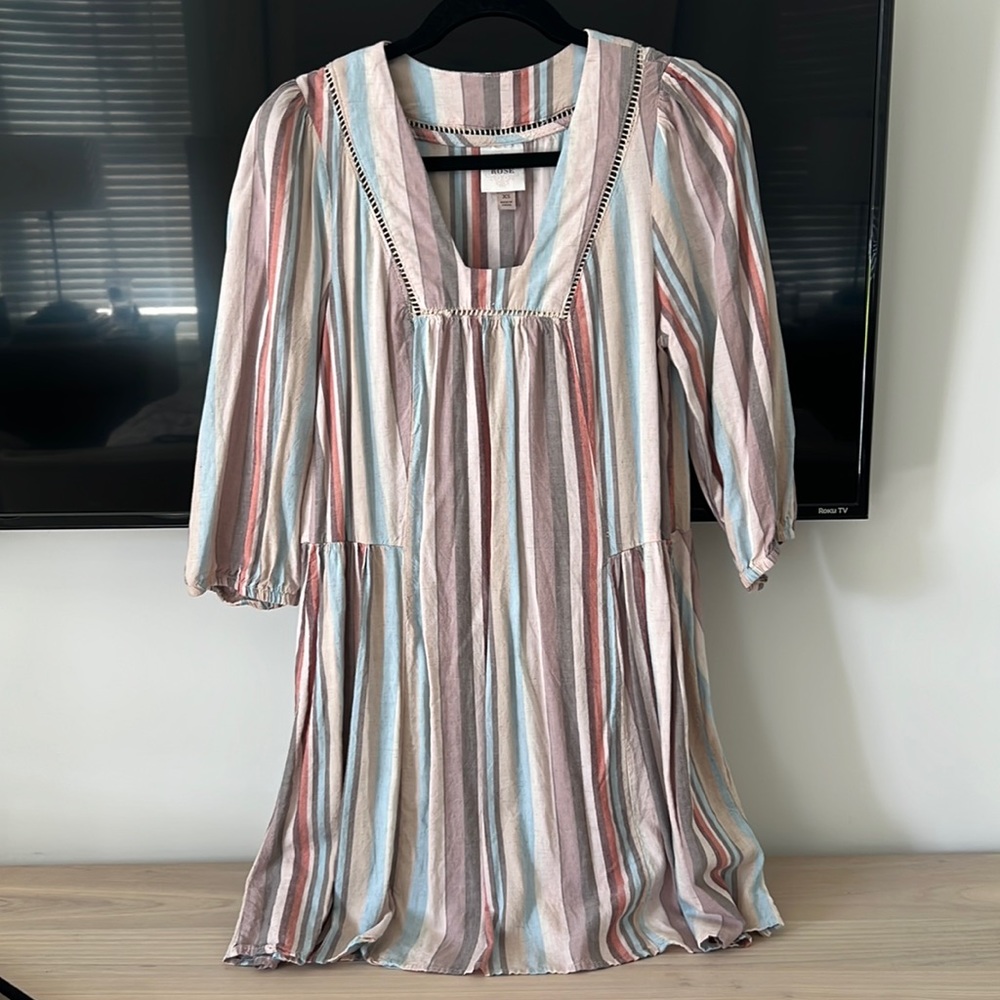 Striped long sleeve dress - size XS